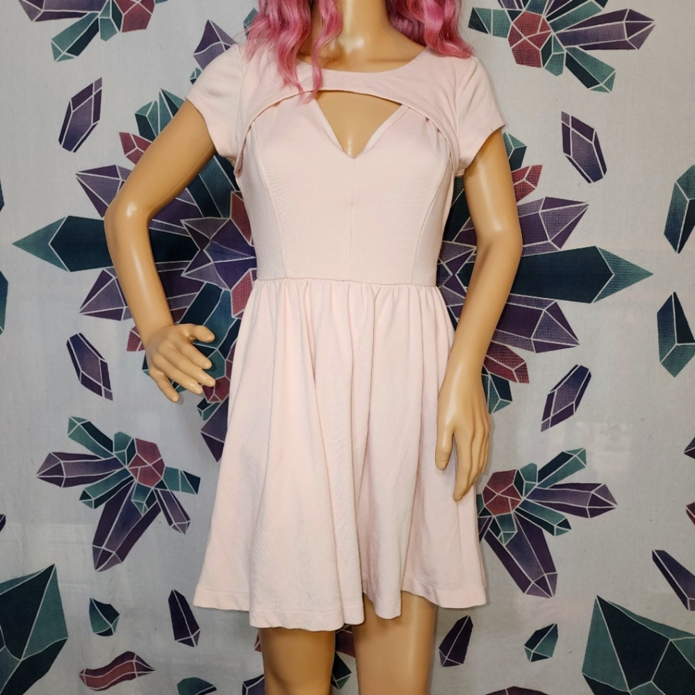 Soft Jersey Millennial Pink Coquette Cutout Dress by Guess SMALL